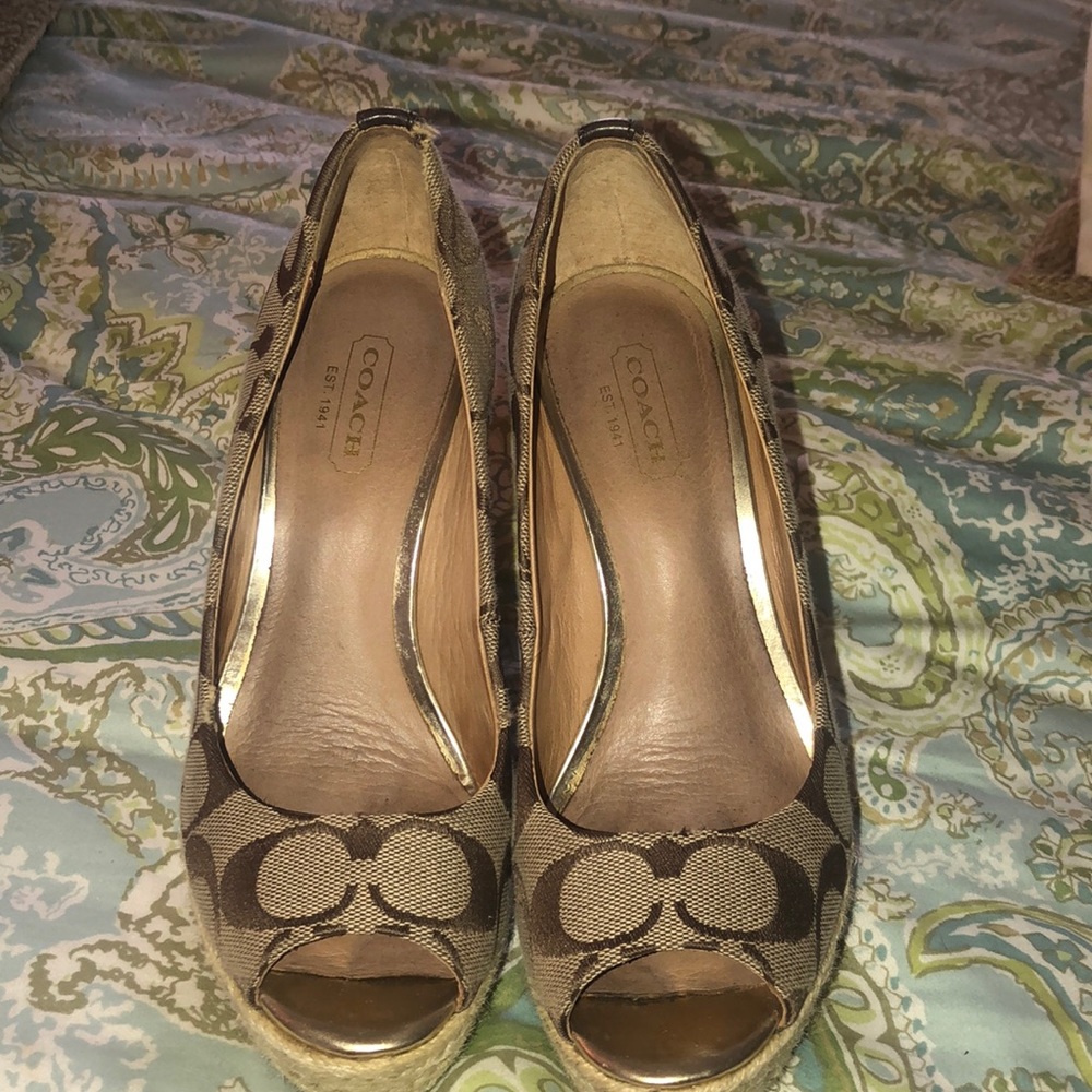 COACH Logo Platform Wedges 💜